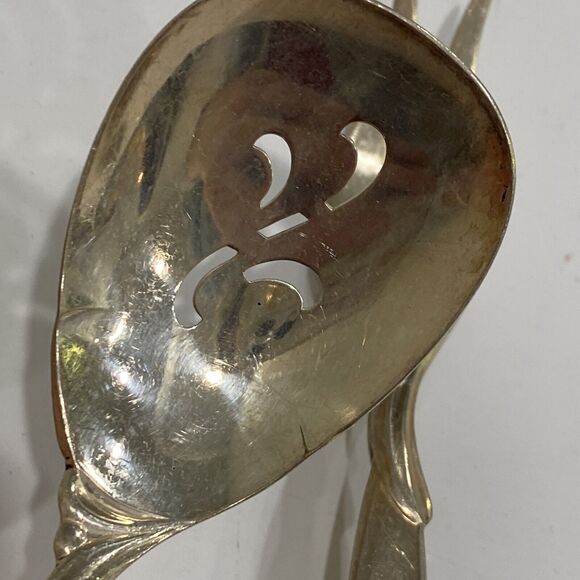 Vintage Rogers IS silverplated flatware serving sugar sifter spoon & olive fork - Picture 6 of 7